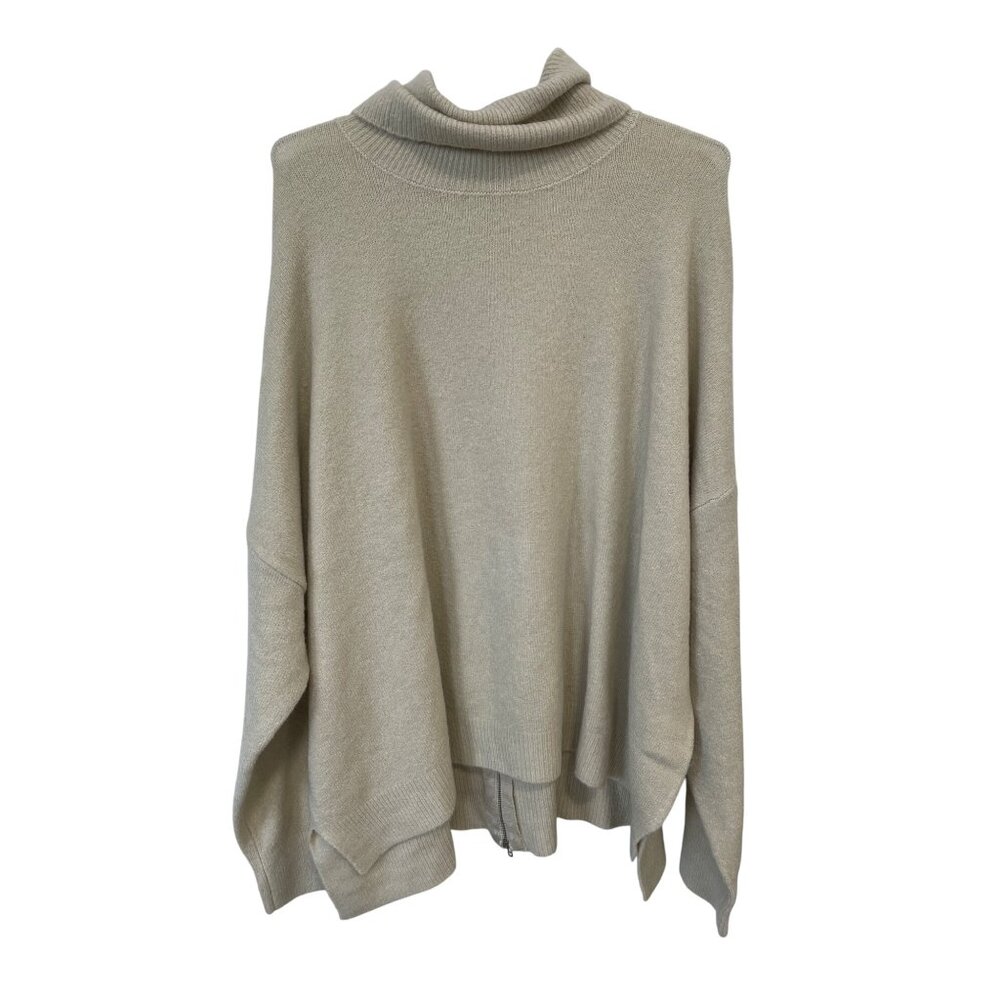 Skylar + Jade Zip Back Sweater Plus Size 2X Long Sleeve Turtleneck Pullover Cozy